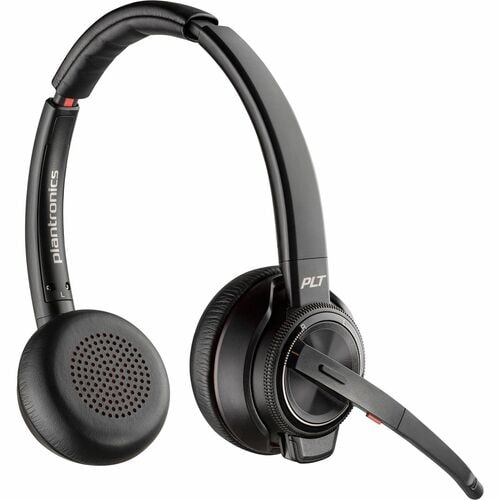 Poly Savi 8220 UC DECT USB-A Headset - Stereo - True Wireless - Bluetooth/DECT - 450 ft - 20 Hz - 20 kHz - On-ear - Binaural - Open - Omni-directional, Noise Cancelling Microphone - Noise Canceling - Black Plantronics/ Poly