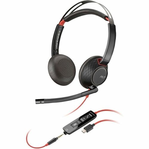 Poly Blackwire C5220 Headset - Microsoft Teams Certification - Stereo - USB Type C, Mini-phone (3.5mm) - Wired - 32 Ohm - 20 Hz - 20 kHz - Over- Plantronics/ Poly