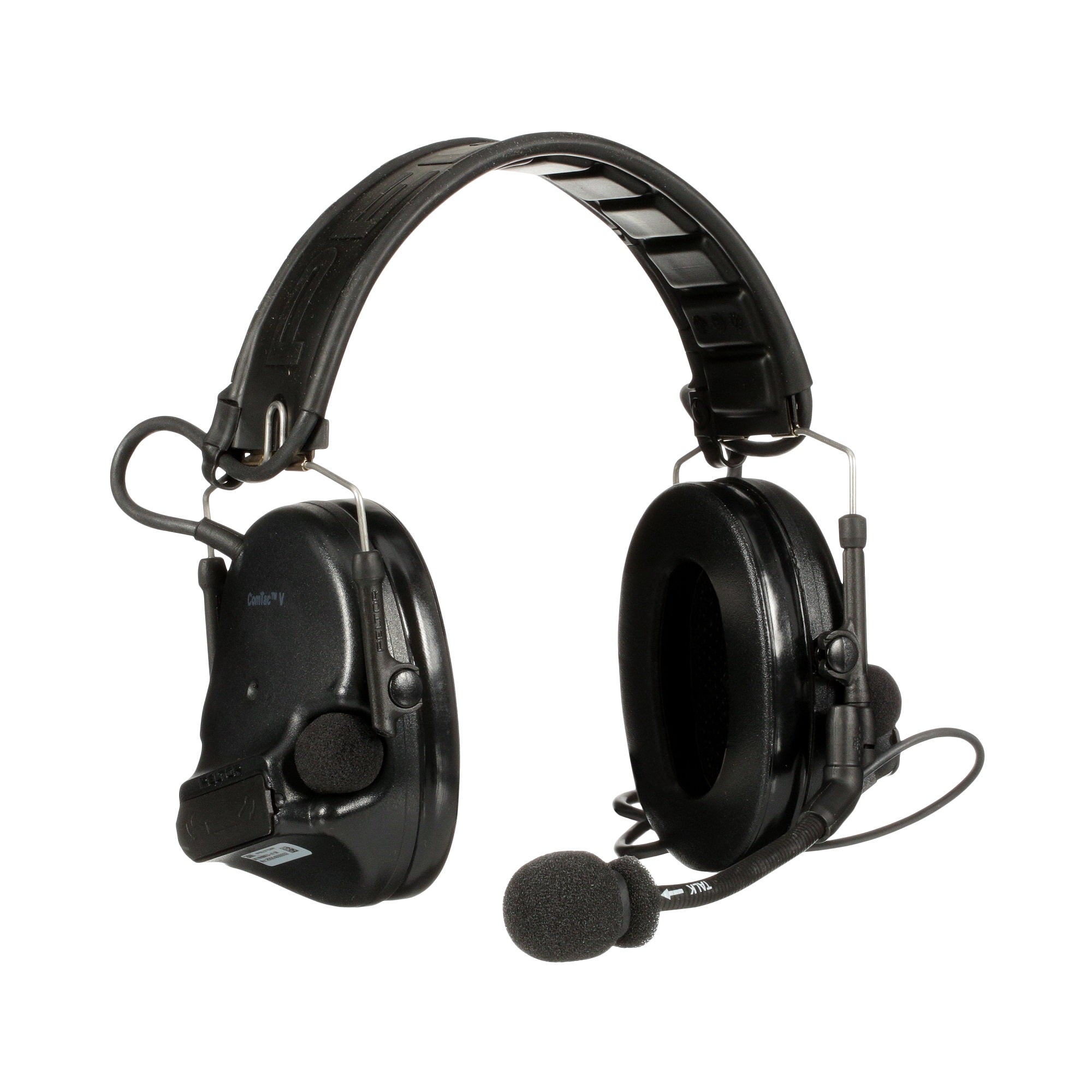 3M PELTOR SwatTac V Headset MT20H682FB-47 SV, Foldable, Single Lead, Standard Dynamic Mic, NATO Wiring, Black 3M