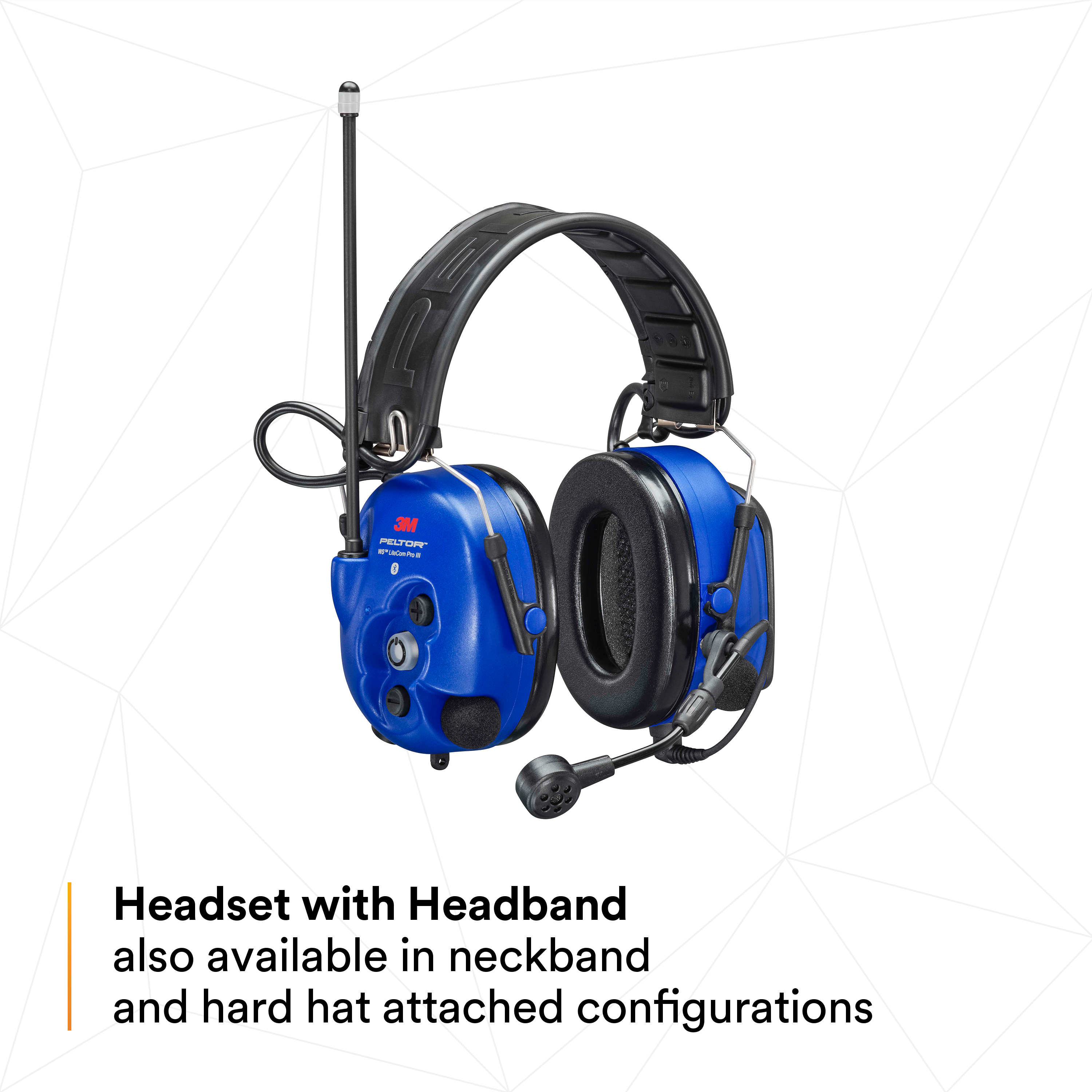 3M Peltor WS LiteCom Pro III Headset Headband | Intrinsically Safe | Programmable Radio & Bluetooth 3M