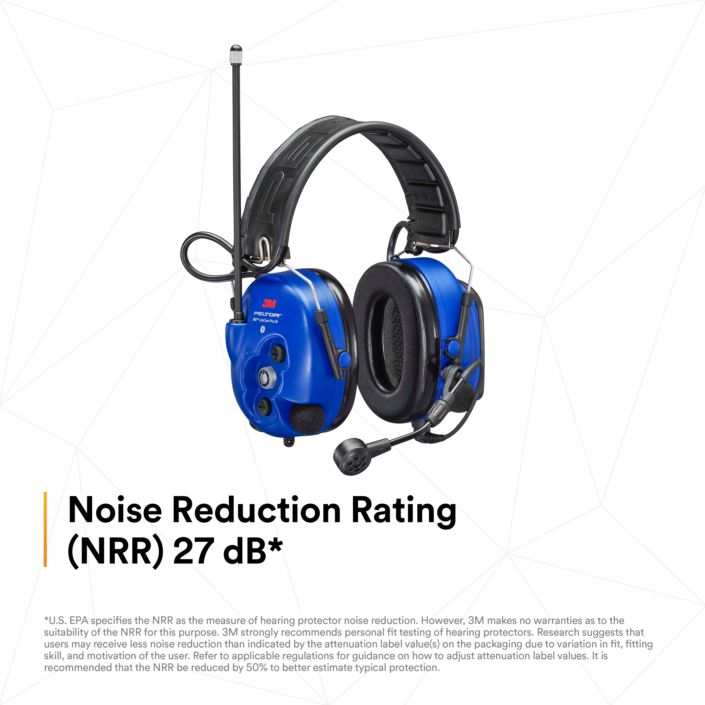 3M Peltor WS LiteCom Pro III Headset Headband | Intrinsically Safe | Programmable Radio & Bluetooth 3M