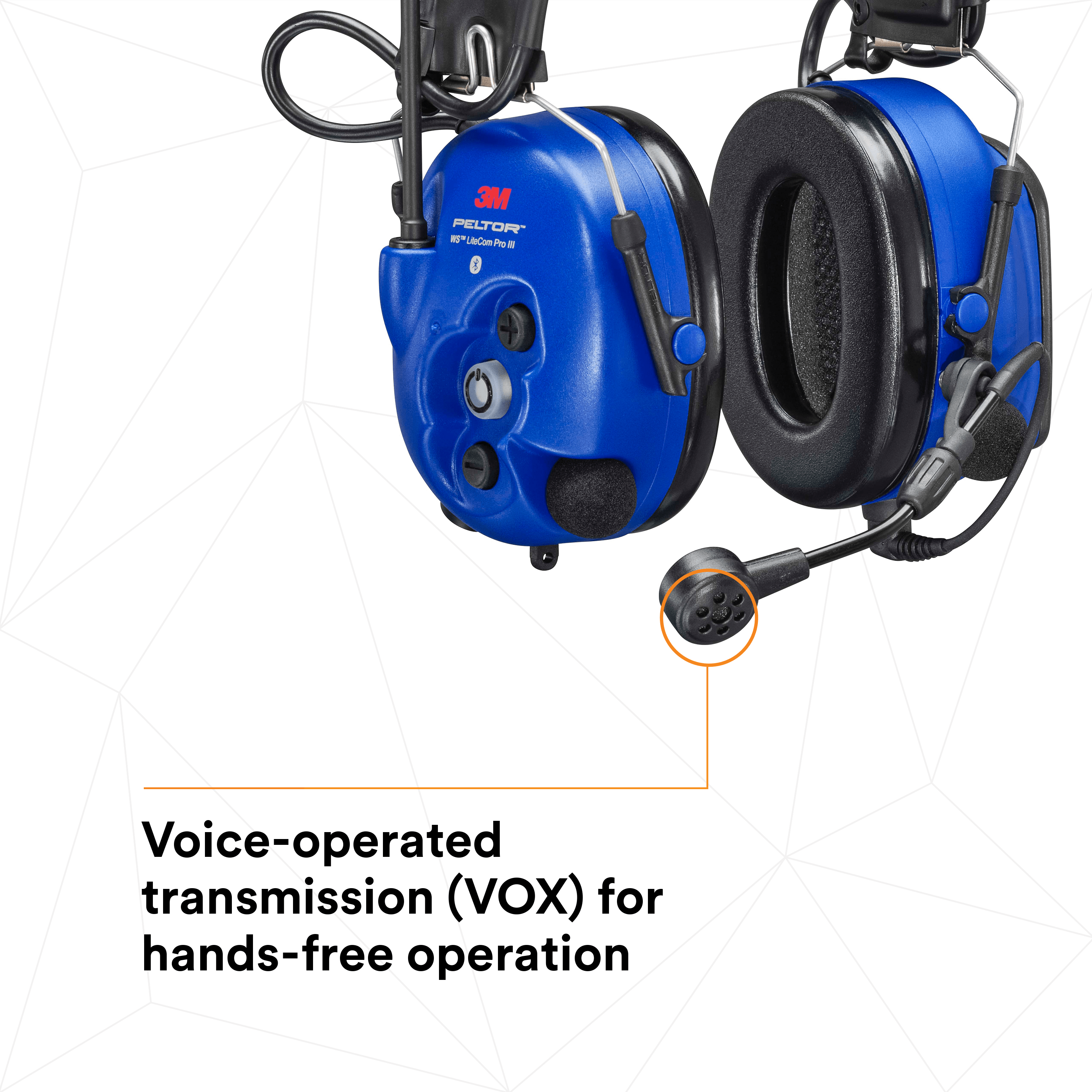 3M Peltor WS LiteCom Pro III Headset Headband | Intrinsically Safe | Programmable Radio & Bluetooth 3M