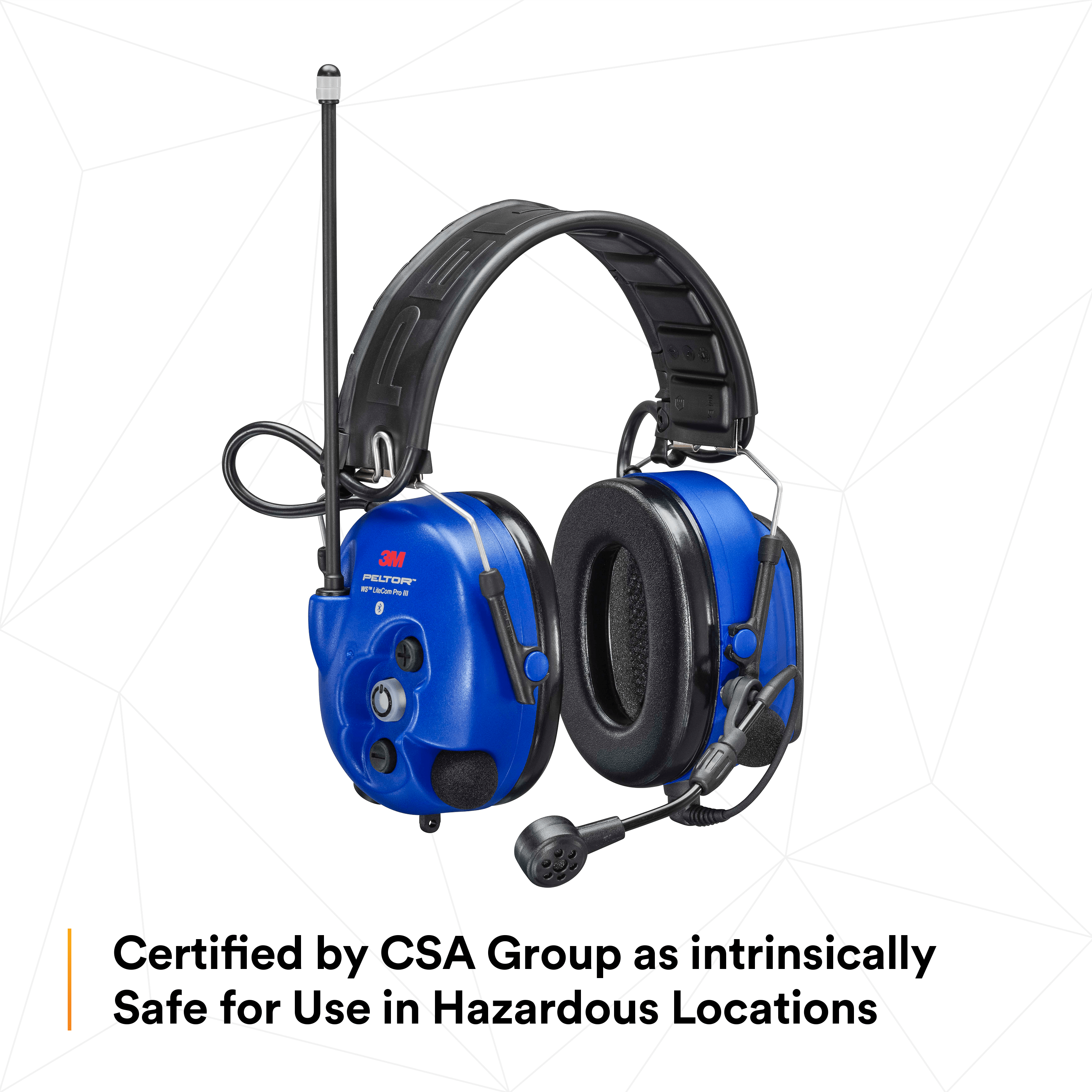 3M Peltor WS LiteCom Pro III Headset Headband | Intrinsically Safe | Programmable Radio & Bluetooth 3M