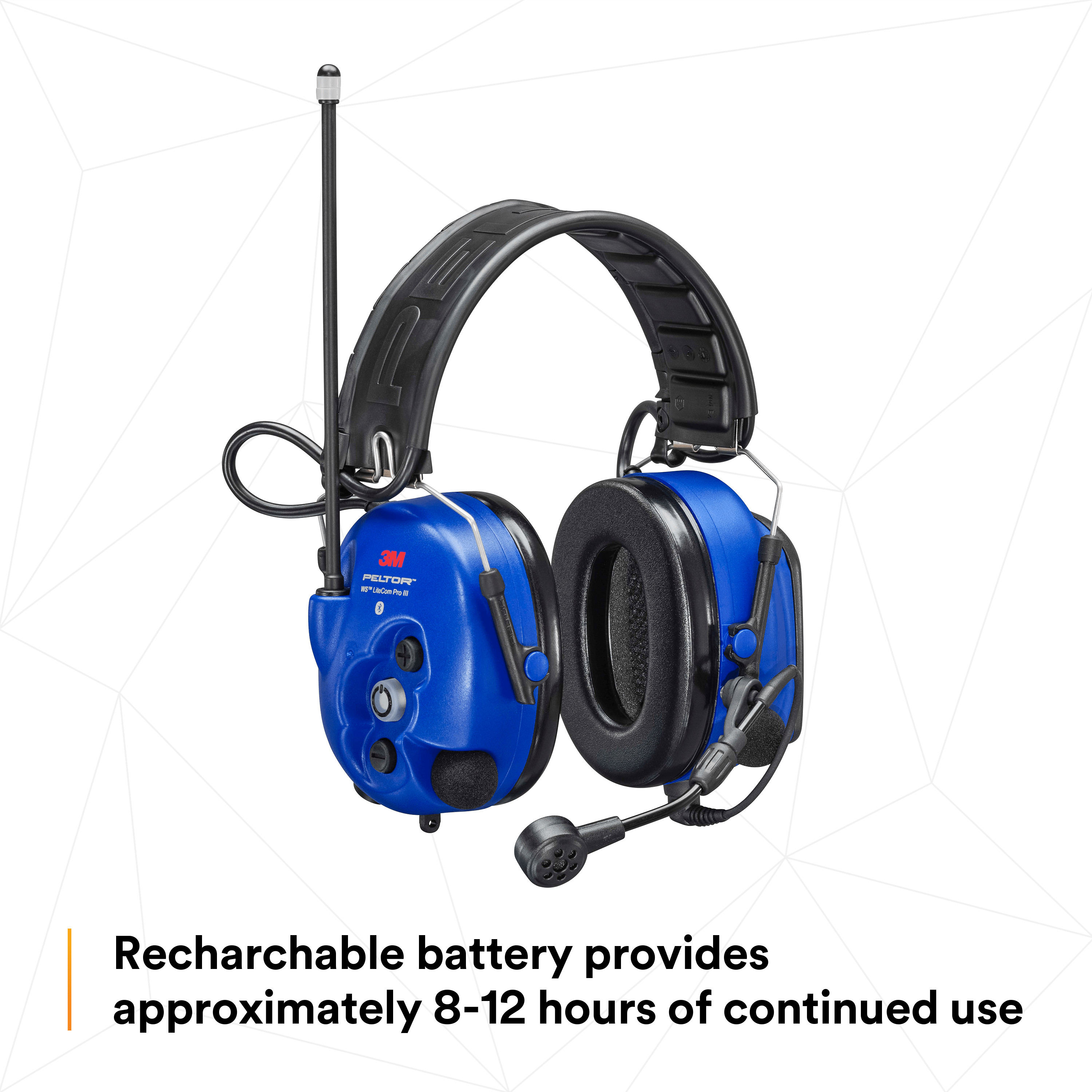 3M Peltor WS LiteCom Pro III Headset Headband | Intrinsically Safe | Programmable Radio & Bluetooth 3M