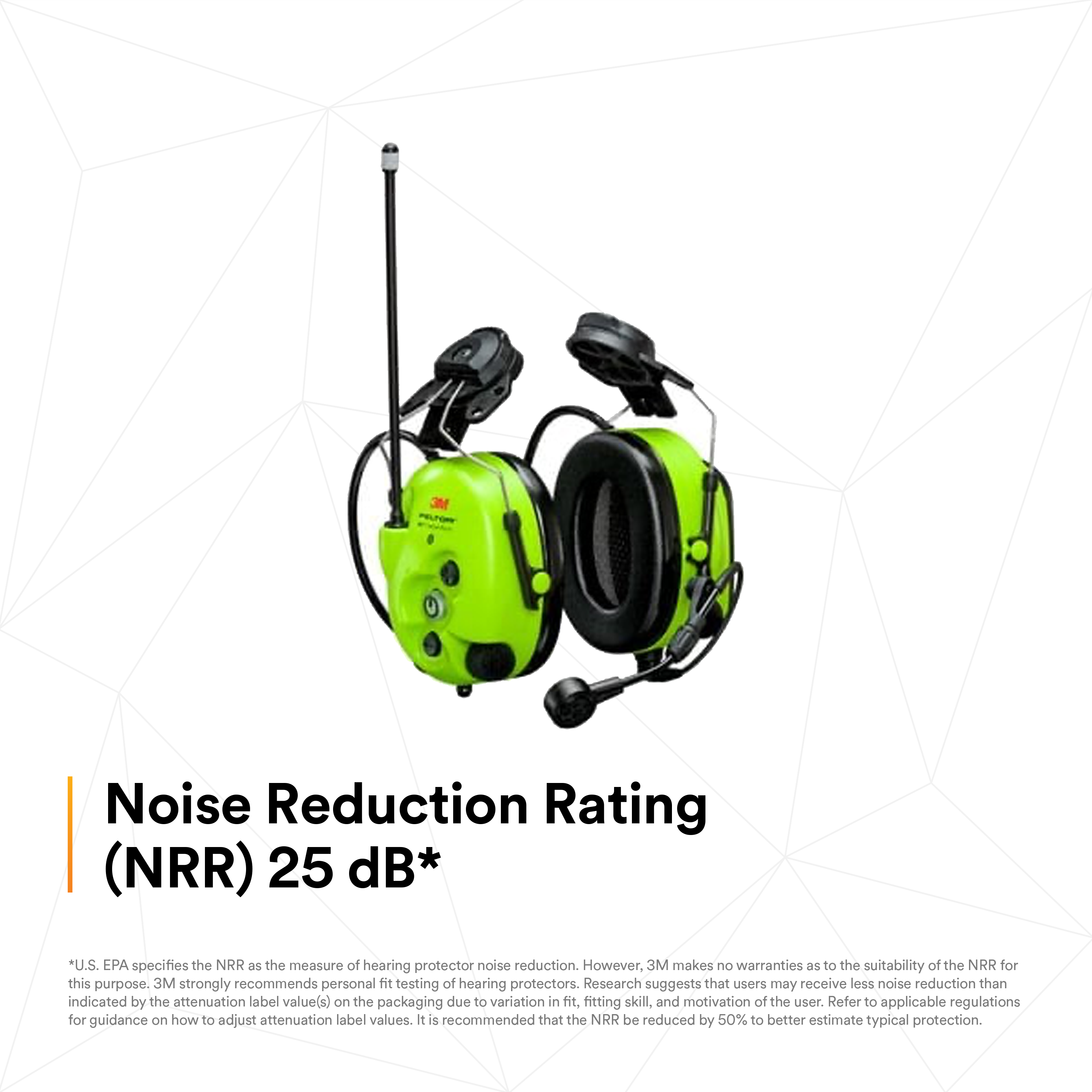 3M Peltor WS LiteCom Pro III Headset - Hard Hat Mount | Programmable Digital Radio & Bluetooth 3M