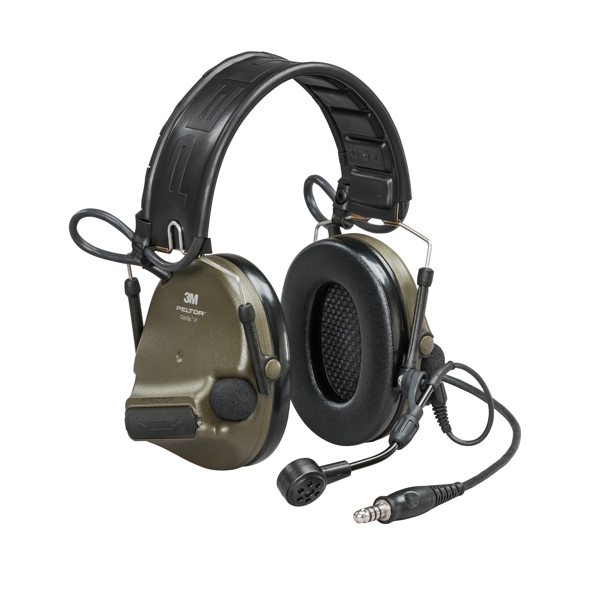 3M PELTOR ComTac VI NIB Headset MT20H682FB-47N GNS, Single DL, Green, Headband & ARC, 915 MHz 3M