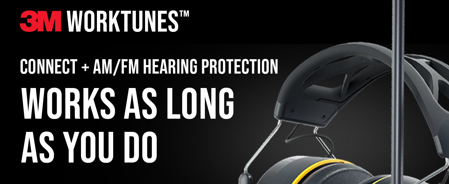 3M™ WorkTunes™ Connect + AM/FM Wireless Hearing Protector with Bluetooth® Technology, 90572-DC 3M