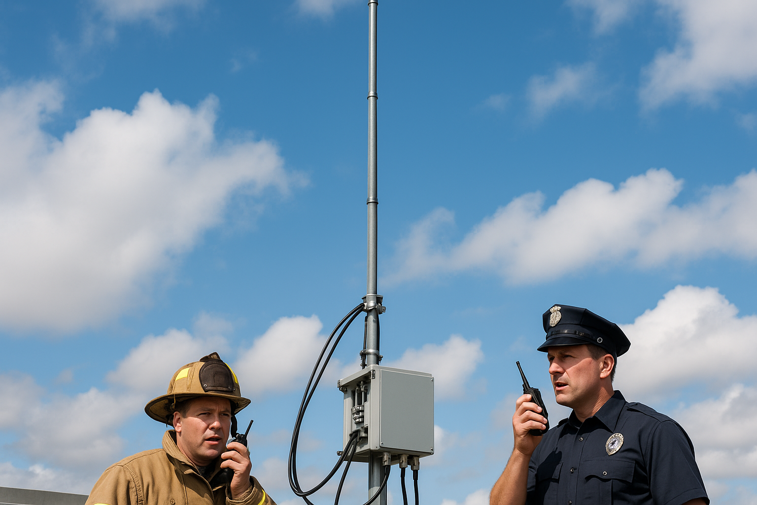 Omnidirectional base station antenna in use - vertical format