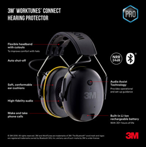3M WorkTunes Connect Headset with Bluetooth 3M