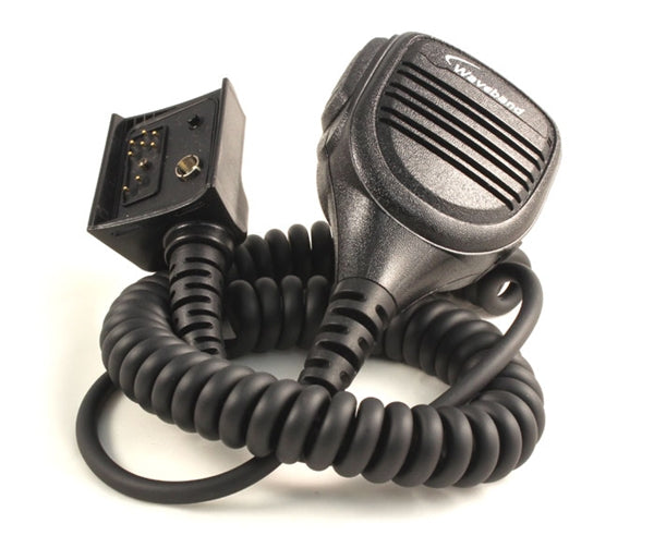 Harris M/A-Com P7100 Lapel Speaker Mic with 3.5mm accessory jack and emergency button Waveband Communications