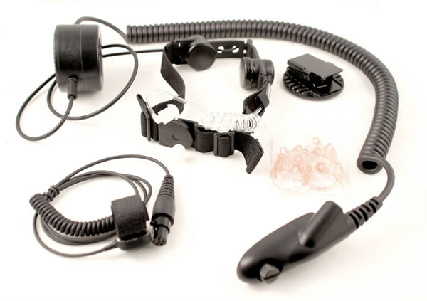 Tactical Throat Mic Fits Harris M/A Com P5300, P5400, P7300 and Unity XG‐75 Waveband Communications