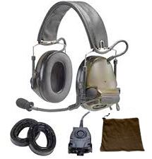 3M(TM) Peltor(TM) COMTAC(TM) III KIT - DUAL COMM- SPLIT SUDIO BACK BAND - FOLIAGE GREEN - RADIOS: AN/PRC-148, AN/PRC-152, AN/PRC-117, AN/PRC-119 3M