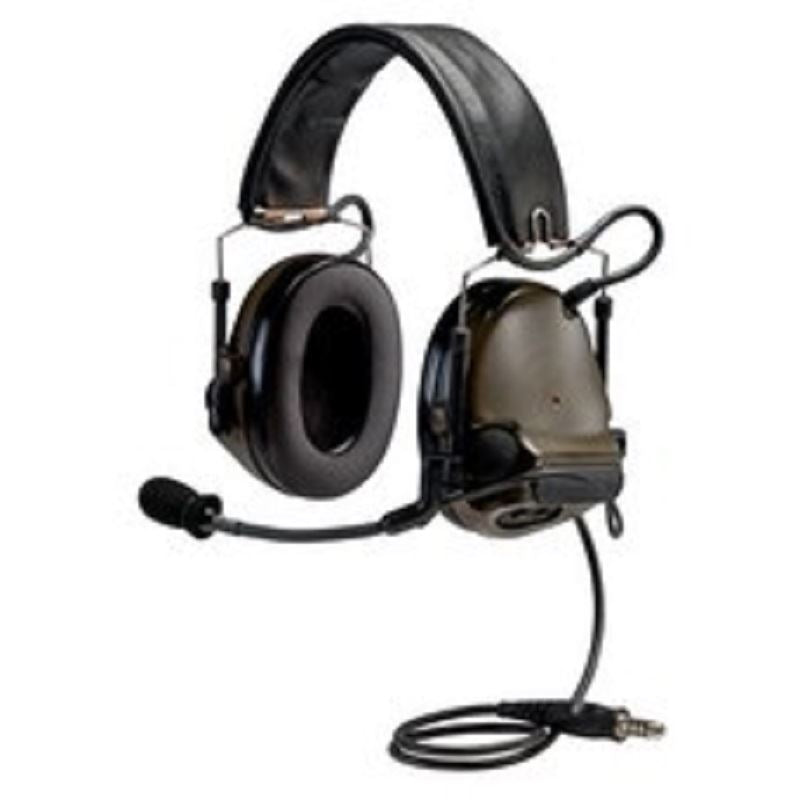 3M PELTOR ComTac ACH Communication Headset MT17H682FB-49 GN, Dual Comm, Single Downlead, Flexi Boom Mic, O.D. Green 1 EA/Case 3M