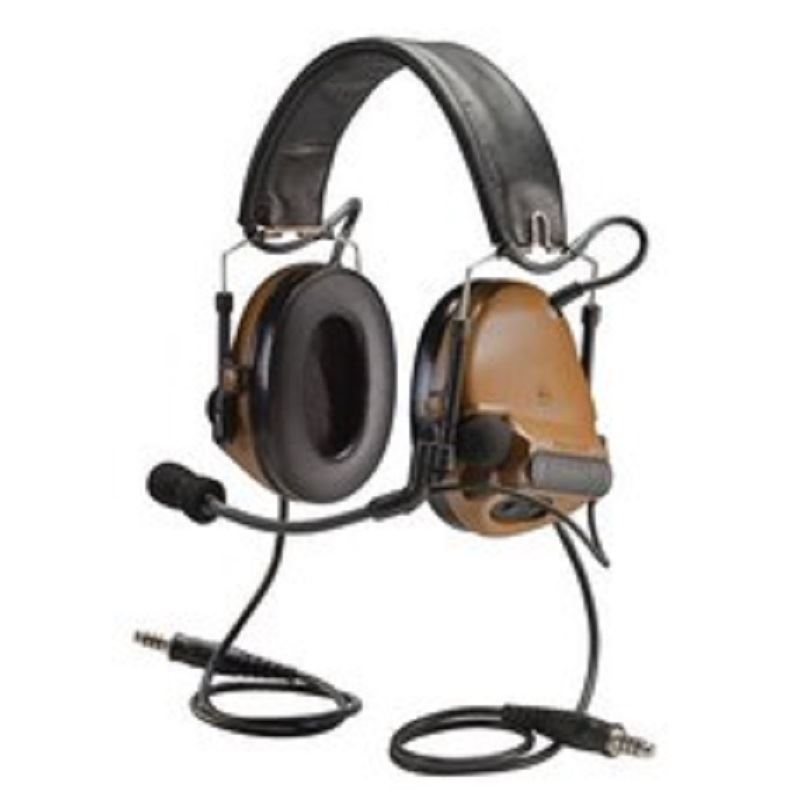 3M PELTOR ComTac ACH Communication Headset MT17H682FB-19 CYH, Dual Comm, 20" Straight Dual Downlead, Coyote Brown 1 EA/Cas 3M