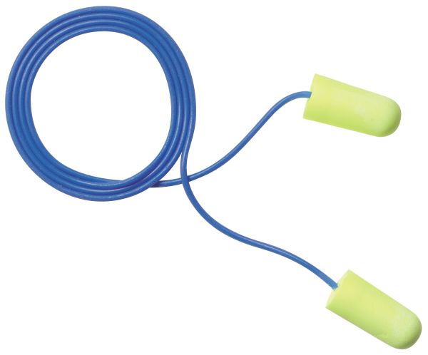 3M E-A-Rsoft Yellow Neons Earplugs 311-1256, Corded, Poly Bag, Regular Size, 1000 Pair/Case 3M