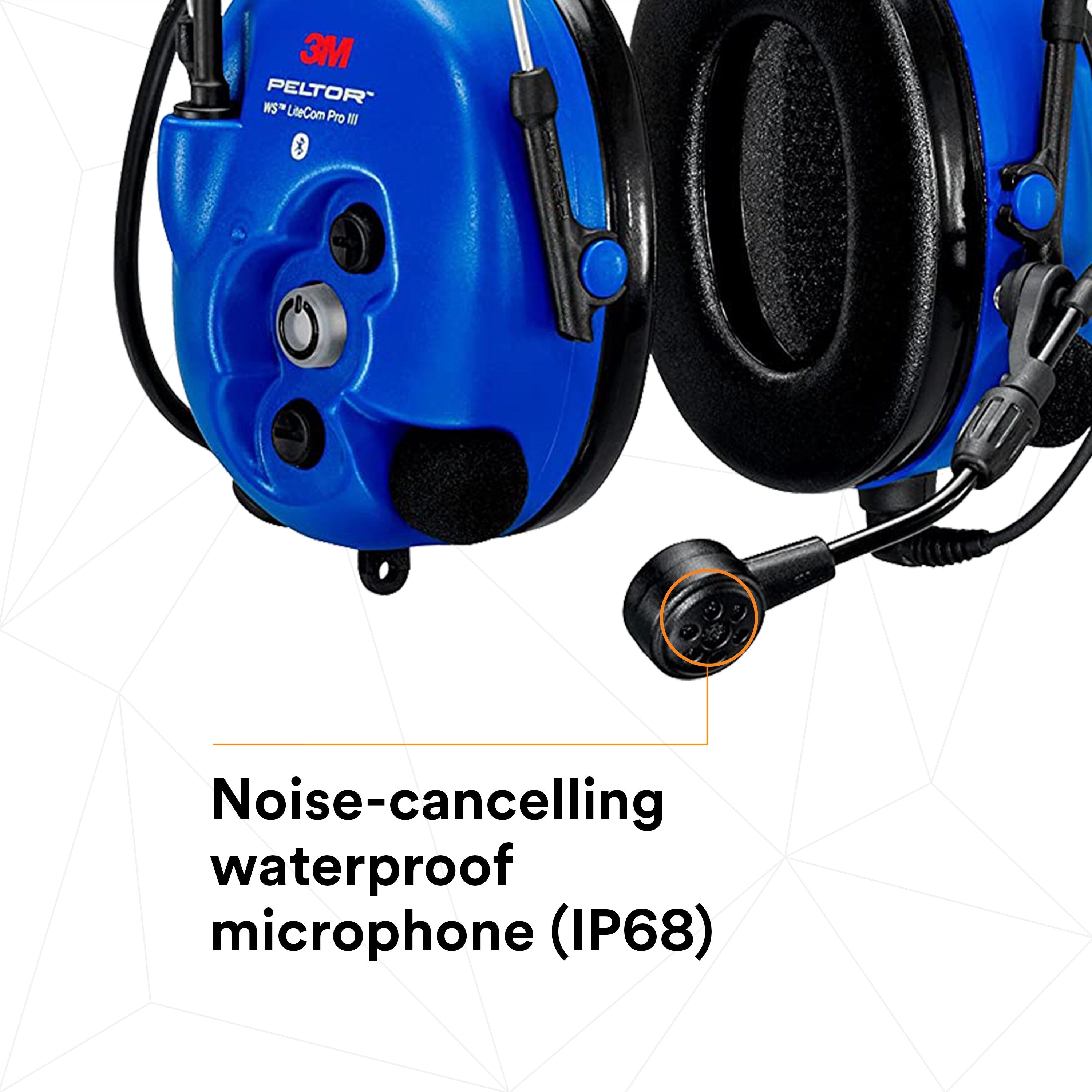 3M PELTOR WS LiteCom PRO III Headset - Hard Hat Attached - Intrinsically Safe - MT73H7P3E4D10NA-50 3M