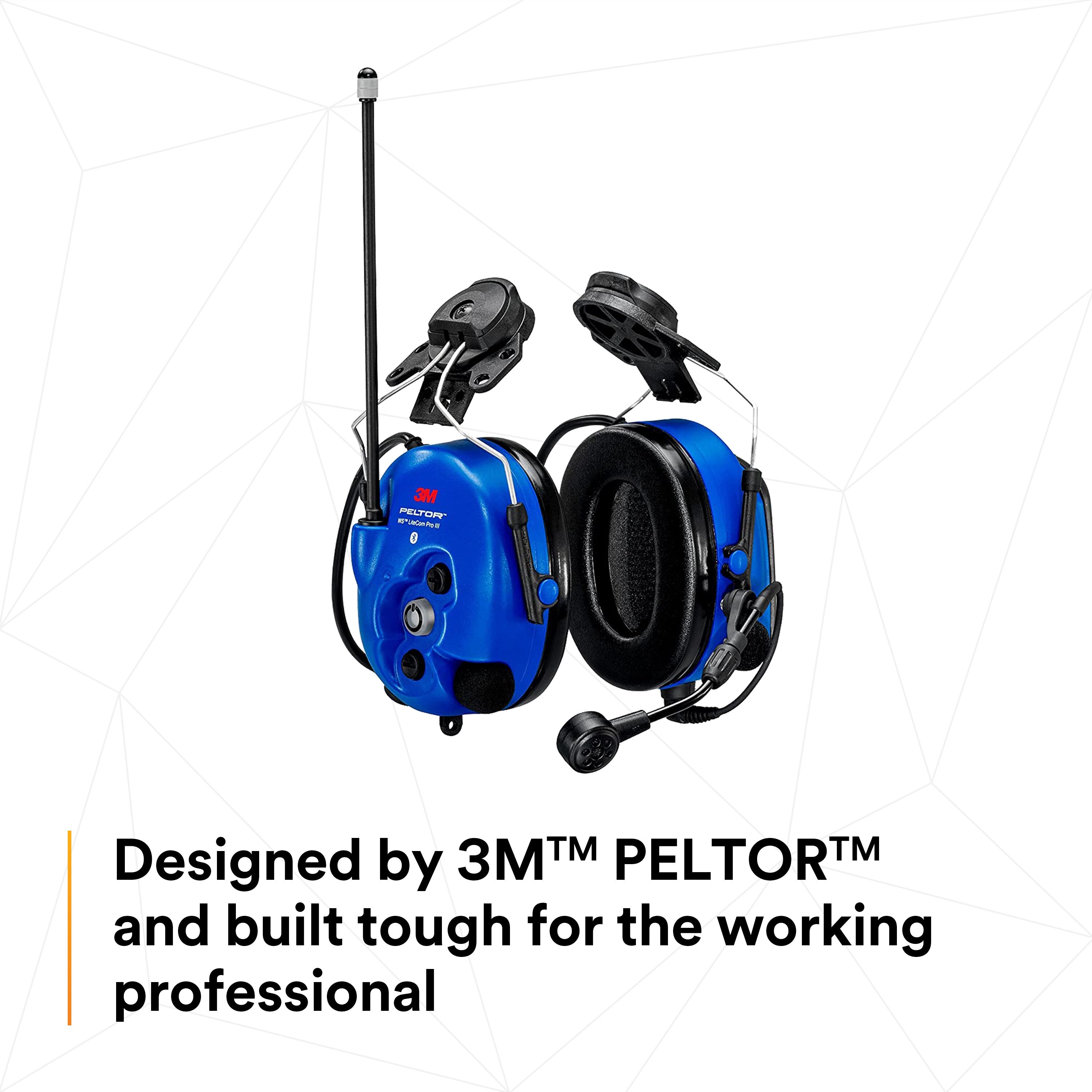3M PELTOR WS LiteCom PRO III Headset - Hard Hat Attached - Intrinsically Safe - MT73H7P3E4D10NA-50 3M