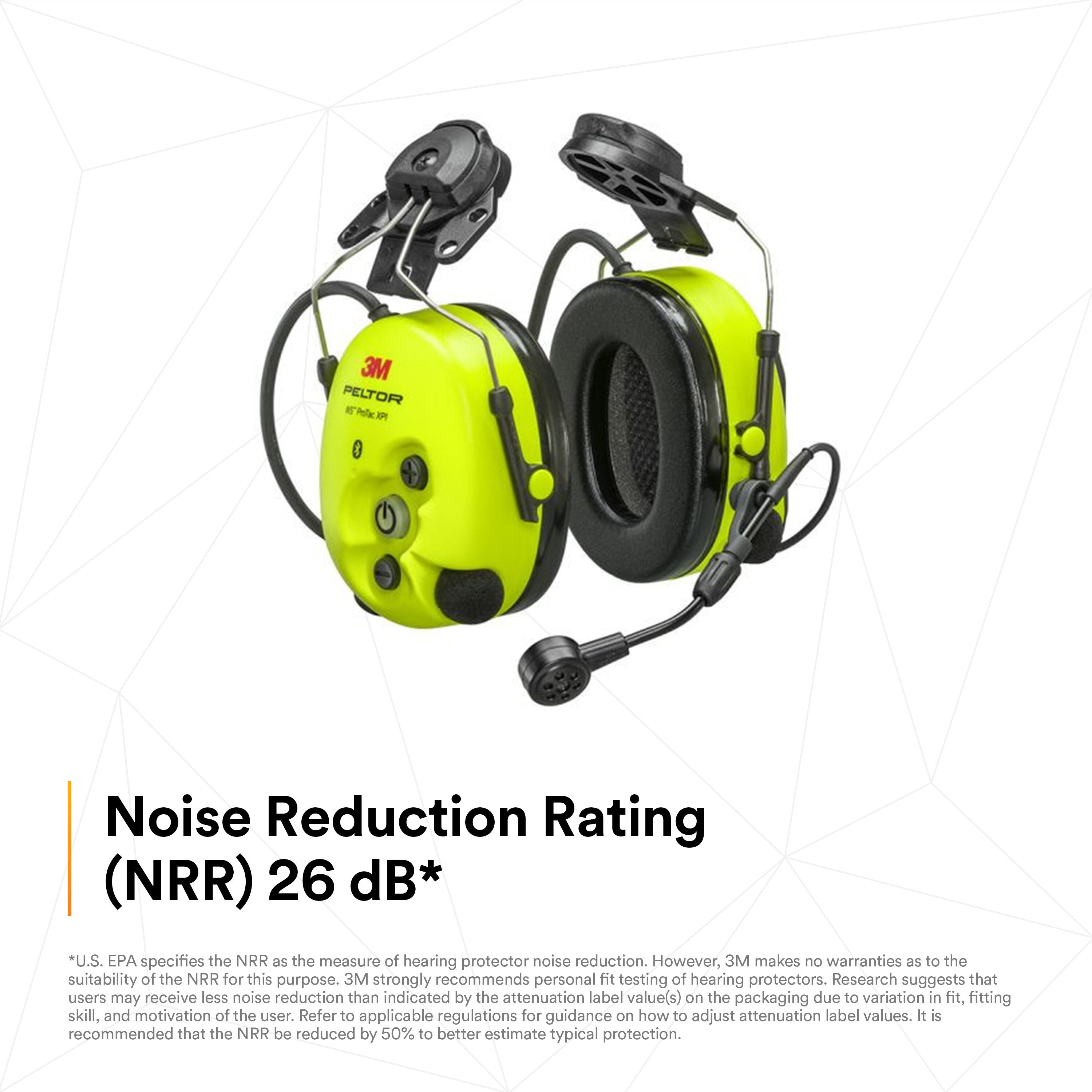 3M PELTOR WS ProTac XPI Headset Hard Hat Attached MT15H7P3EWS6-111, FLX2 3M