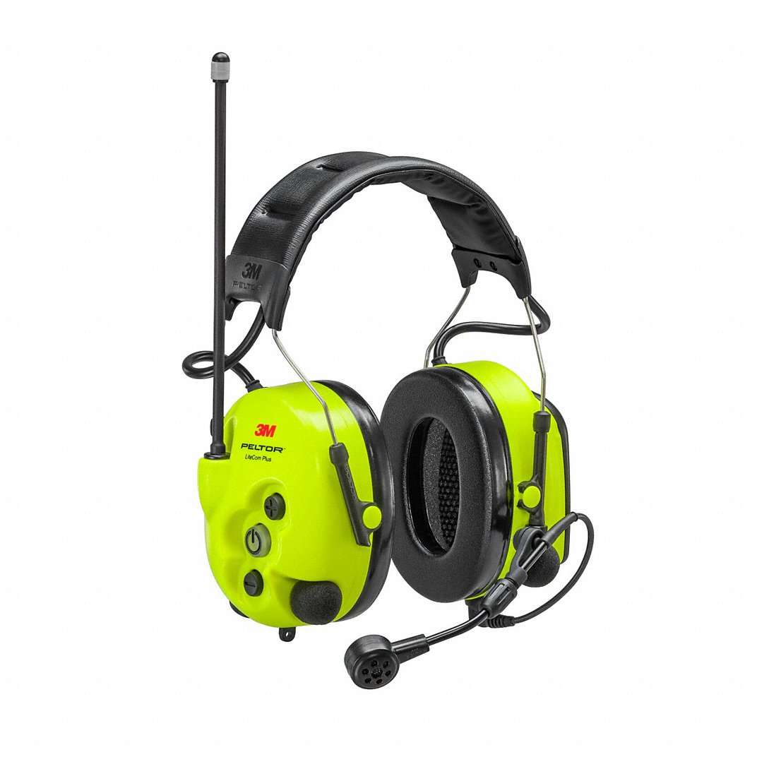 3M Peltor LiteCom Plus Headset - Yellow | 22 FRS Channels with Environmental Listening 3M