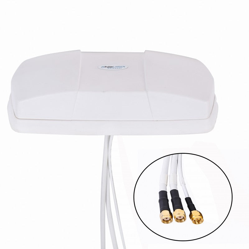 Pulse Larsen ARM32012AM Mulitband Amadillo Adhesive Mount Antenna - White, 3 Port Larsen/Pulse Electronics