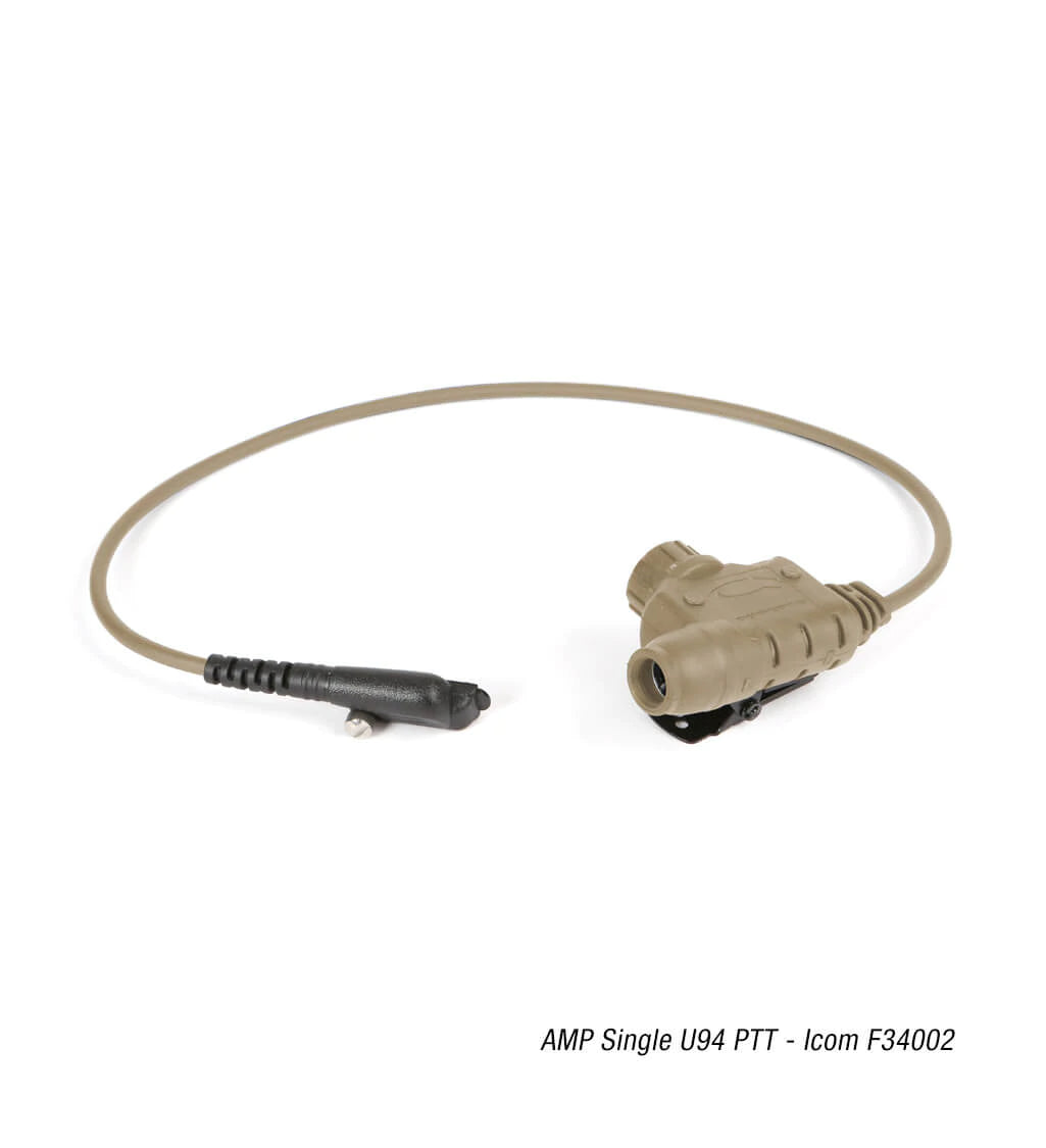 Ops-Core PTT for Icom F3400 Black | AMP Headset Adapter