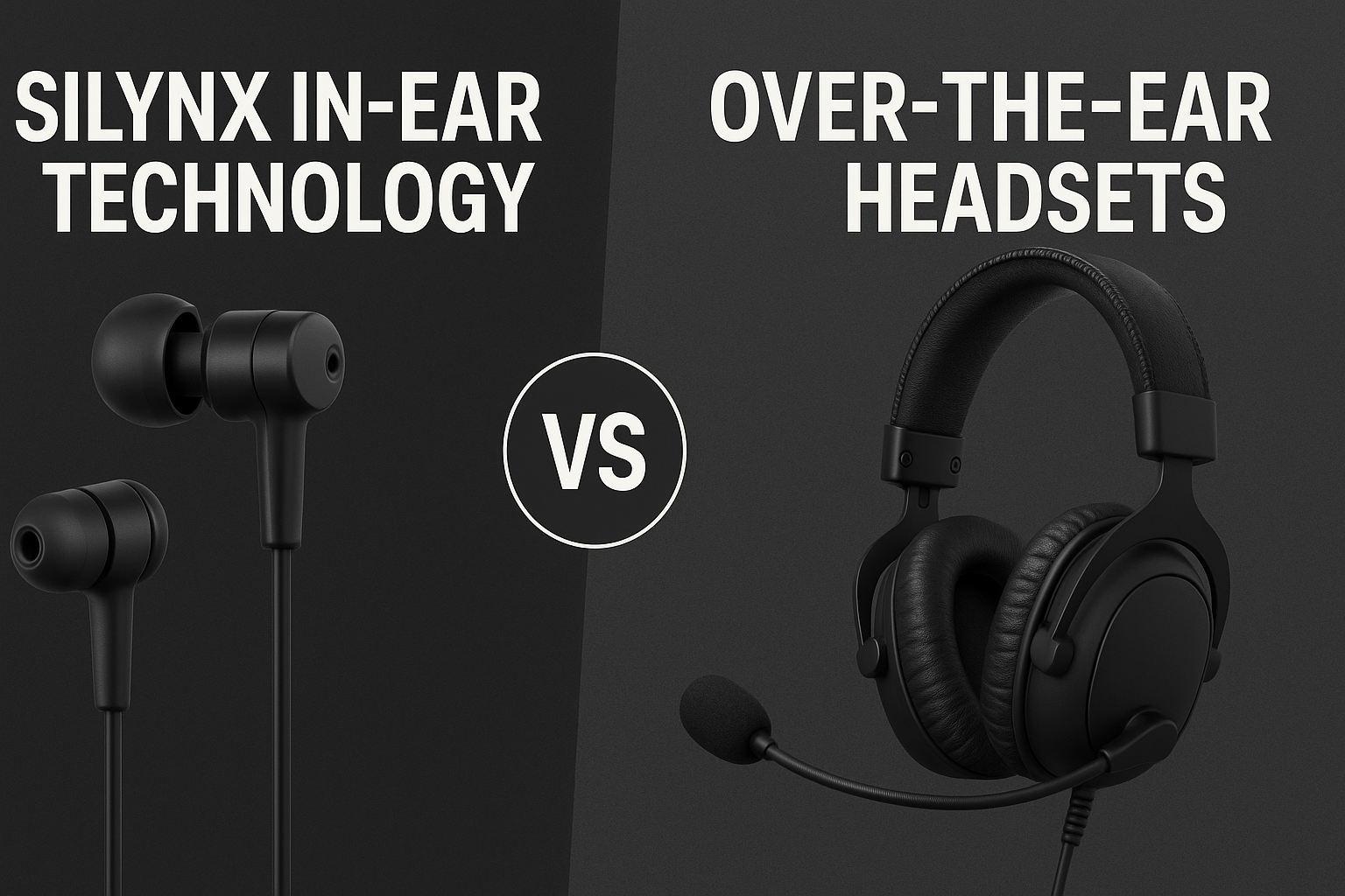 Silynx In-ear headset technology vs Over the ear headsets
