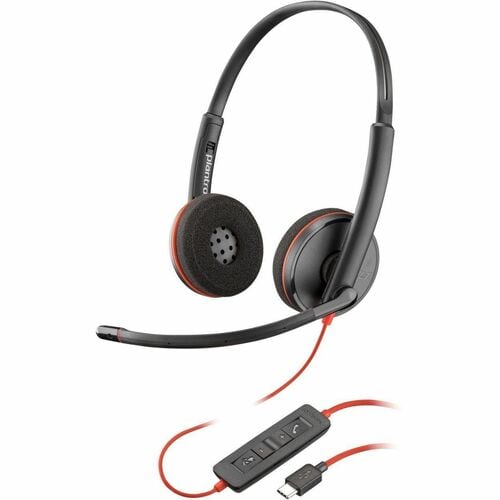 Poly Blackwire C3220 Headset - Microsoft Teams Certification - Stereo - USB Type C - Wired - 32 Ohm - 20 Hz - 20 kHz - Over-the-head, Over-the-ear -