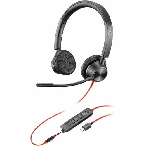 Poly Blackwire BW3325 Stereo Headset + 3.5mm Plug + USB-C/A Adapter