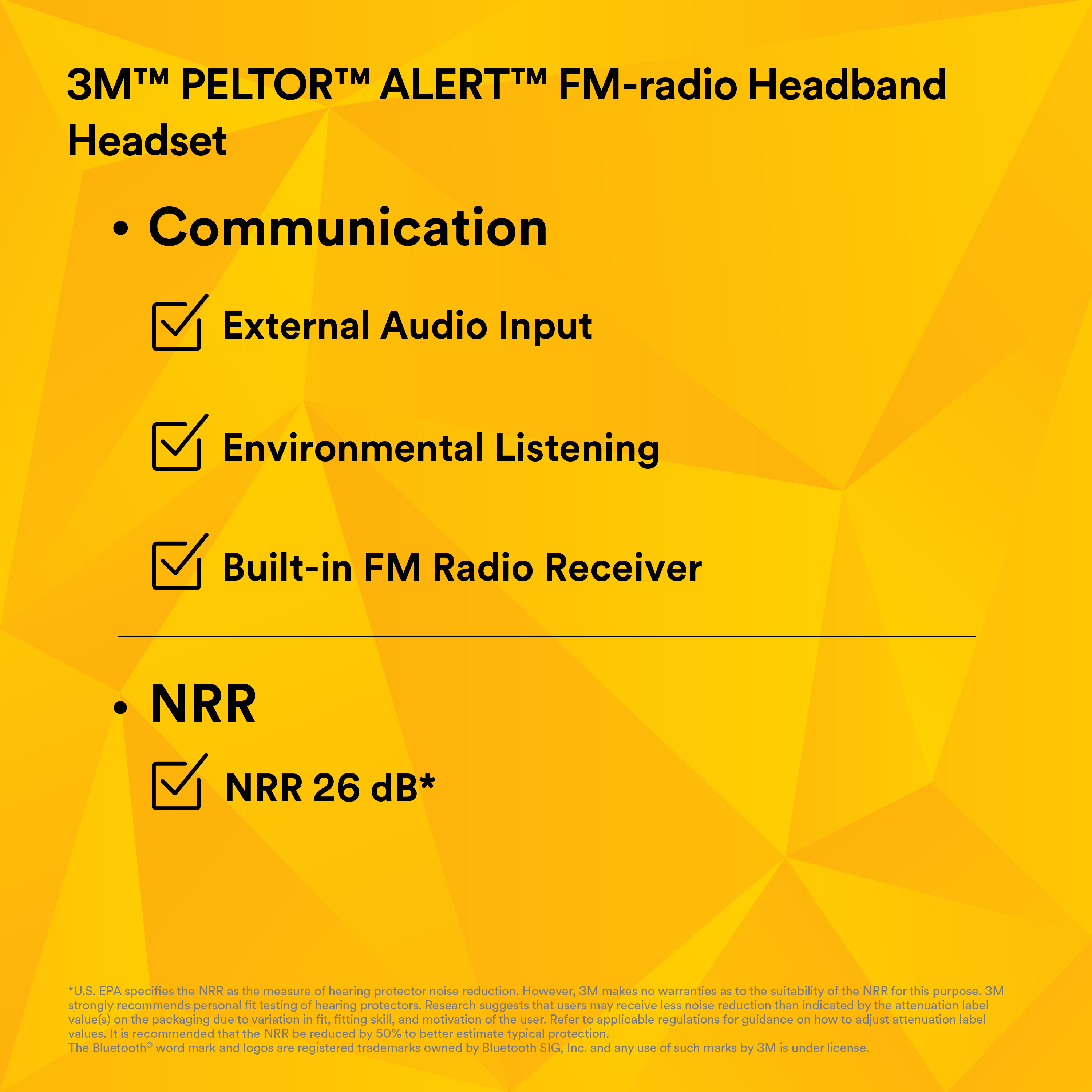 3M™ PELTOR™ ALERT™ M2RX7A2-01, FM-Radio, Level Dependent Headset Headband 3M
