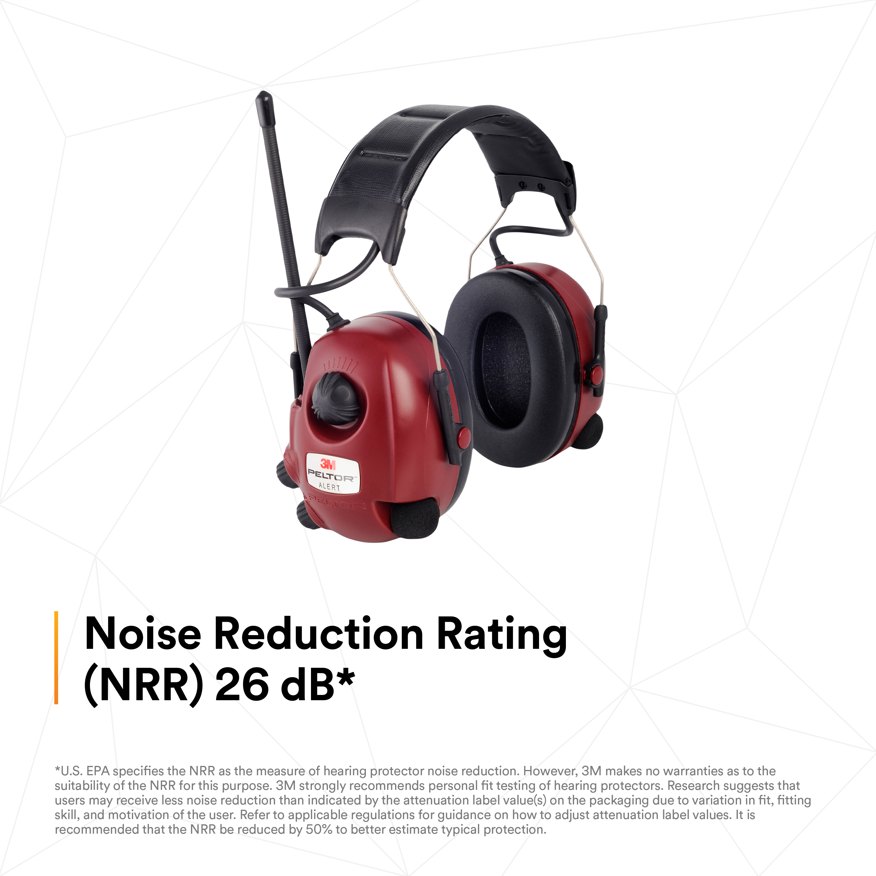 3M™ PELTOR™ ALERT™ M2RX7A2-01, FM-Radio, Level Dependent Headset Headband 3M