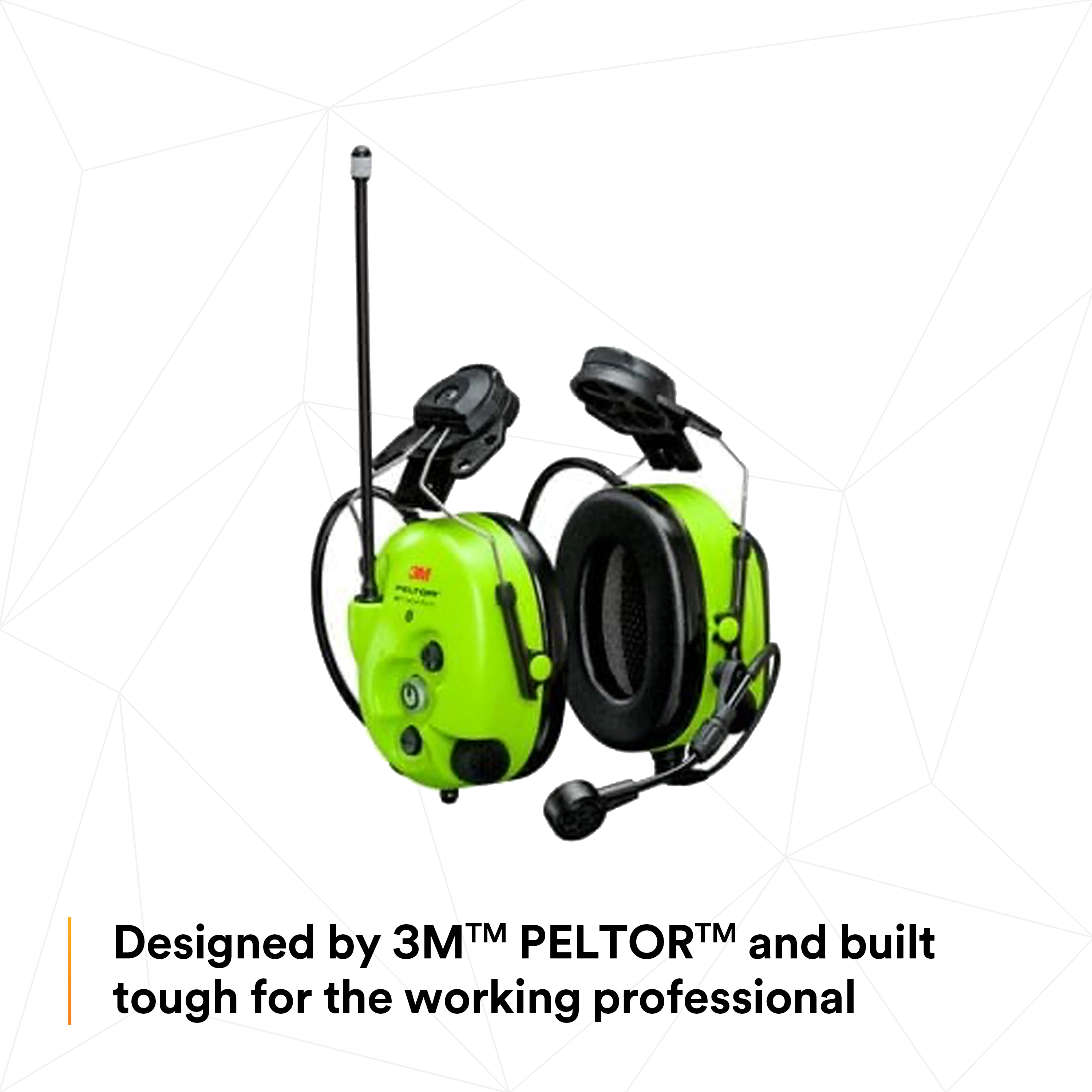 3M PELTOR WS LiteCom Pro III Headset MT73H7P3E4D10NA GB, amarelo brilhante, capacete conectado