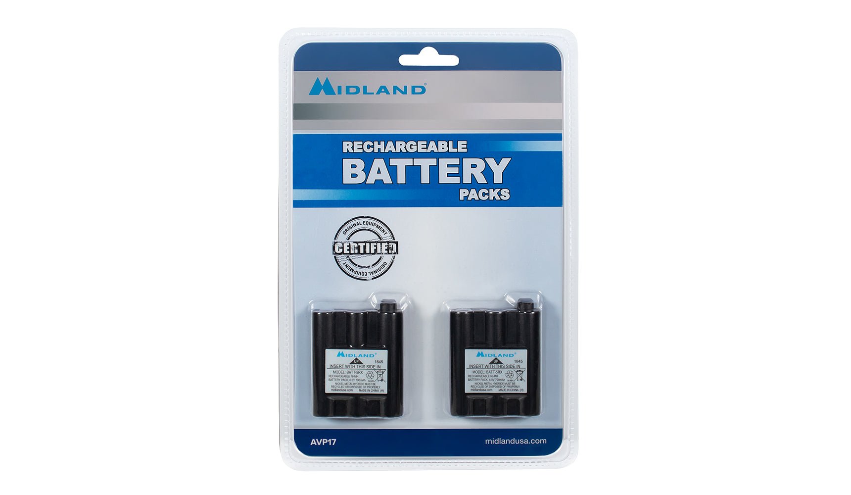 Midland 2PK Ni-MH Rechargeable Battery for GXT XT511 and T290 Series