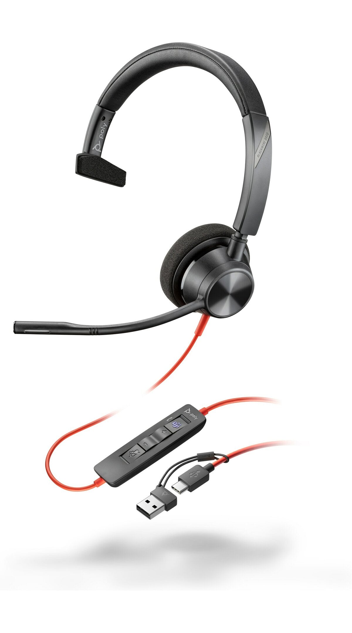 Poly Blackwire 3310 Headset Mono USB-C/A