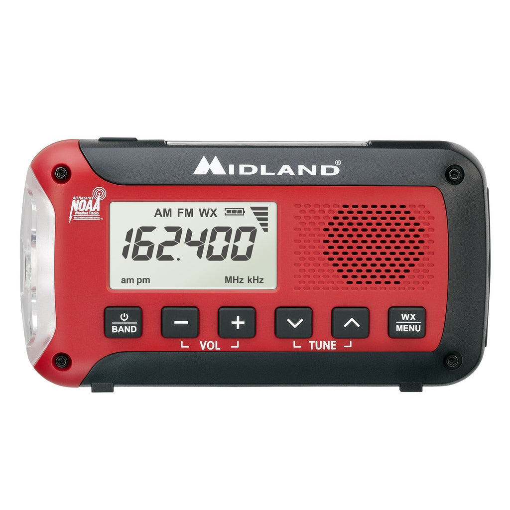 Midland E+Ready Emergency Crank Radio Compact NOAA Solar Crank or Battery