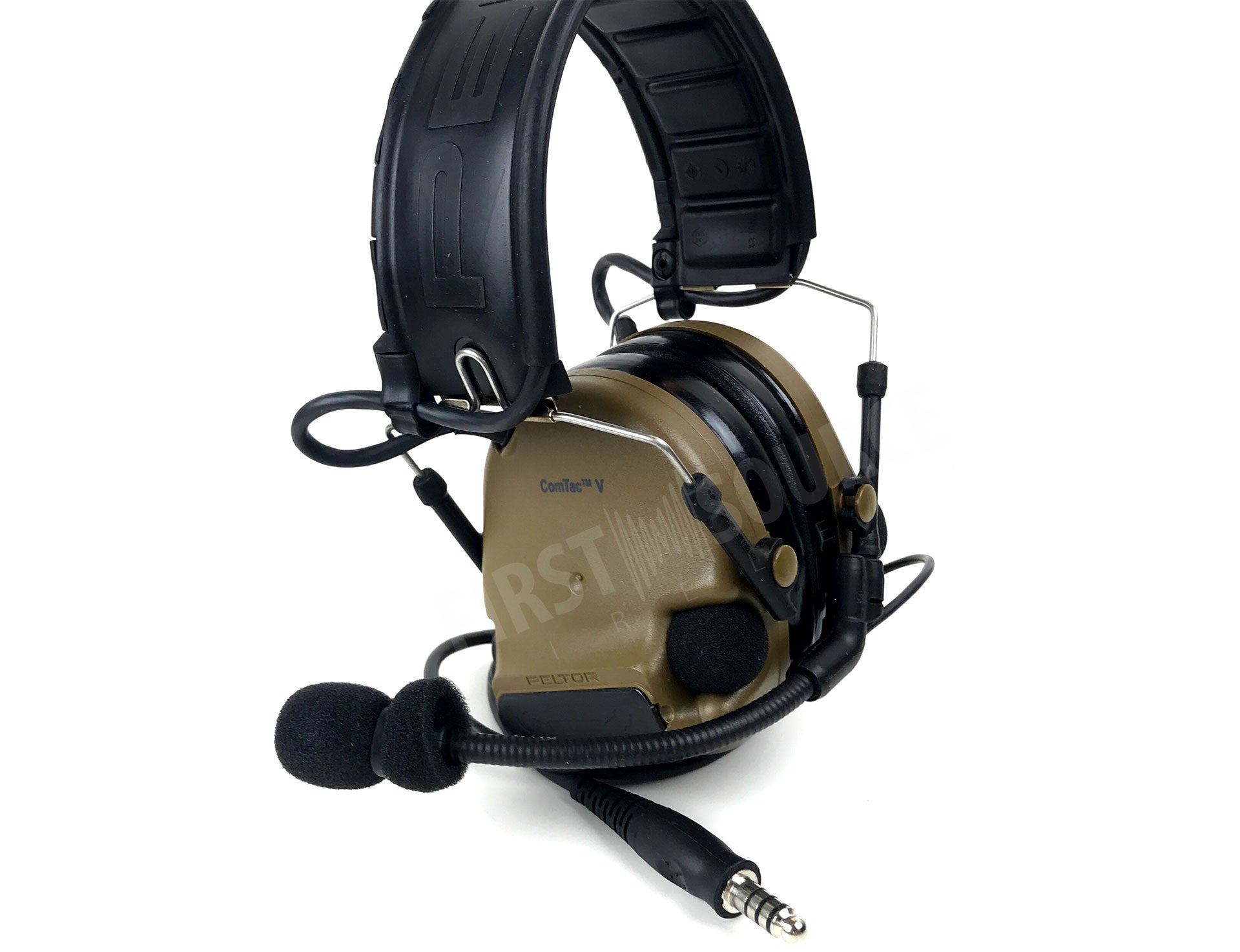 3M PELTOR ComTac V Headset MT20H682FB-47 CY, dobrável, cabo único, microfone dinâmico padrão, fiação NATO, coiote