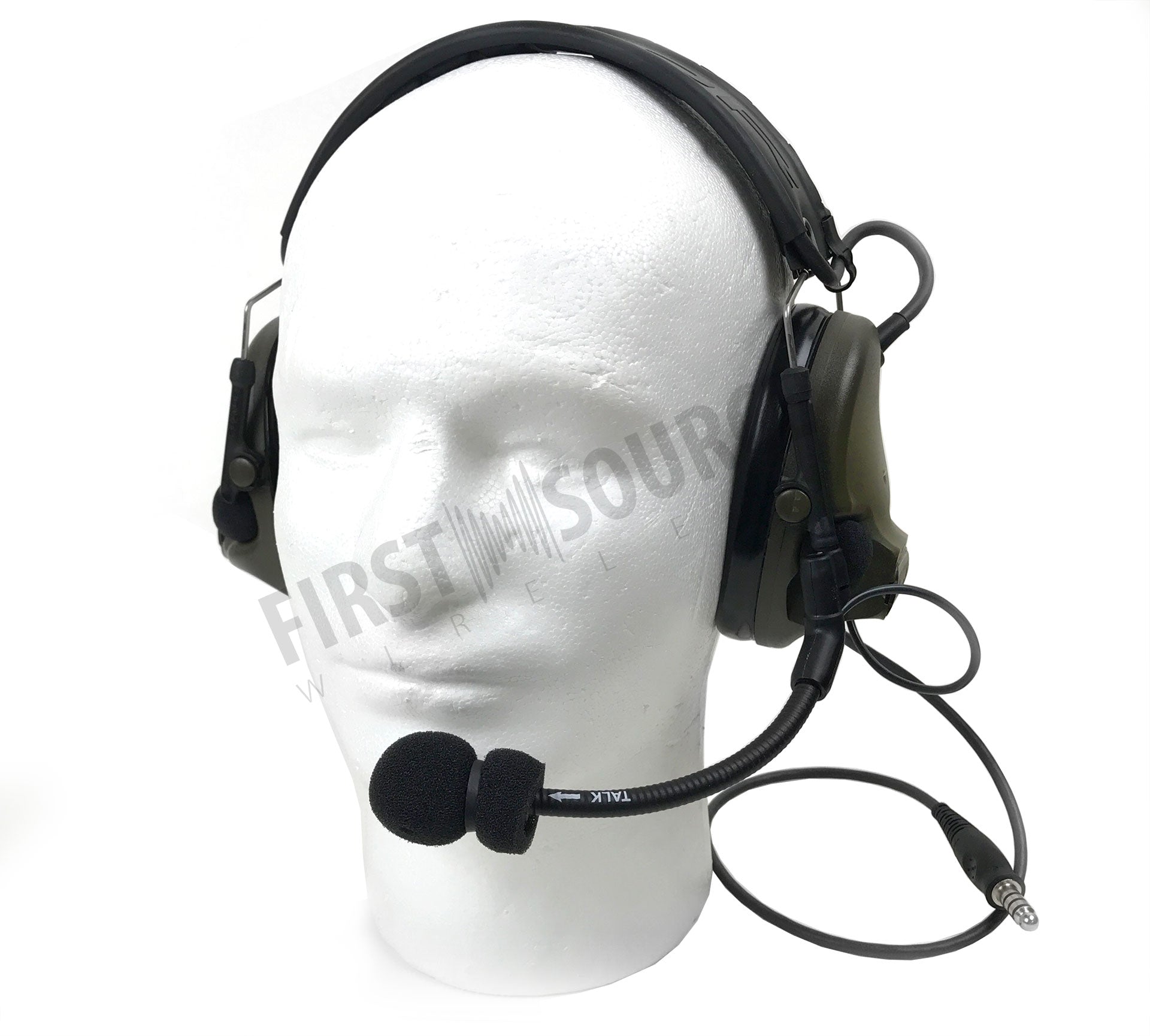 3M PELTOR ComTac V Headset MT20H682FB-47 GN, plegable, cable único, micrófono dinámico estándar, cableado NATO, verde
