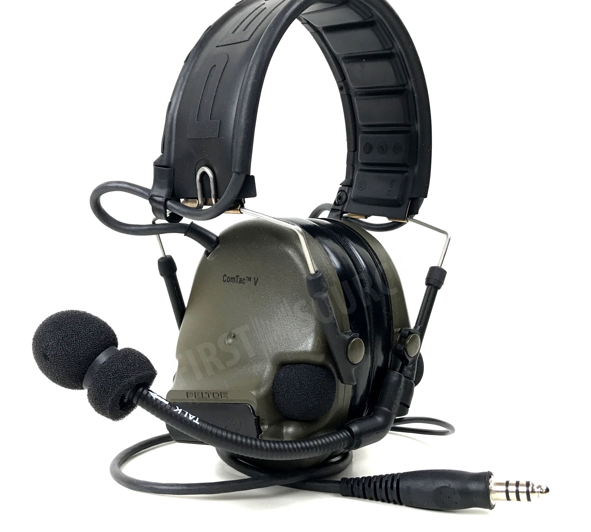 3M PELTOR ComTac V Headset MT20H682FB-47 GN, dobrável, cabo único, microfone dinâmico padrão, fiação NATO, verde