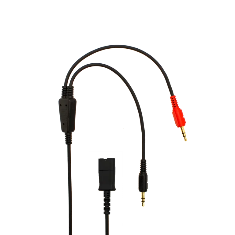 Professional Ear-Hook Headset & PLX QD to dual 3 pole, 3.5mm pin cable