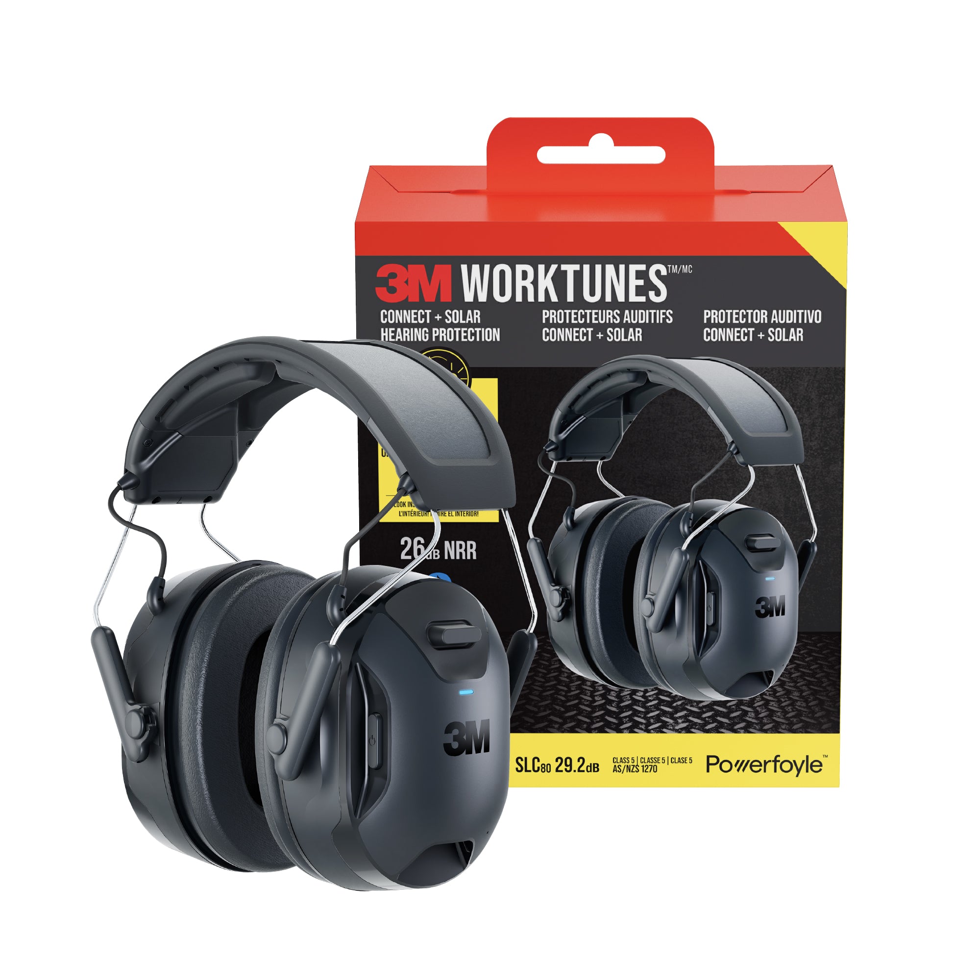 3M™ WorkTunes™ Connect + Solar Wireless Hearing Protector with Bluetooth® Technology 90573-DC 3M