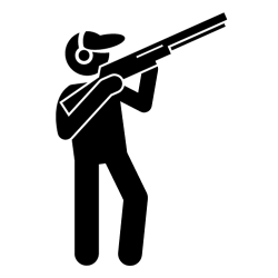 Icon of a person shooting a rifle