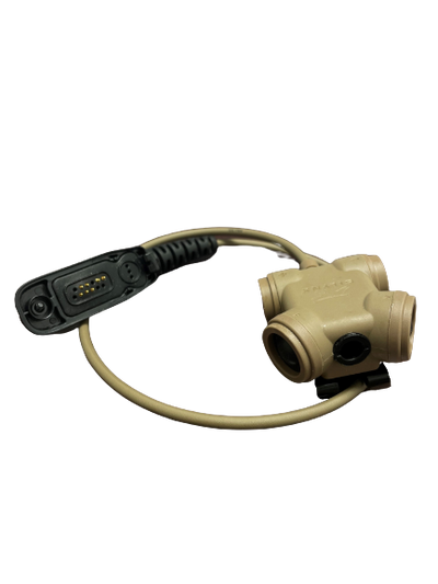 Ops Core Amp Communication Headset with Push to Talk Adapter Tan 499 - NFMI Enabled - Includes NFMI Earplugs - Harris XG-25 - XG-75 Push to Talk 