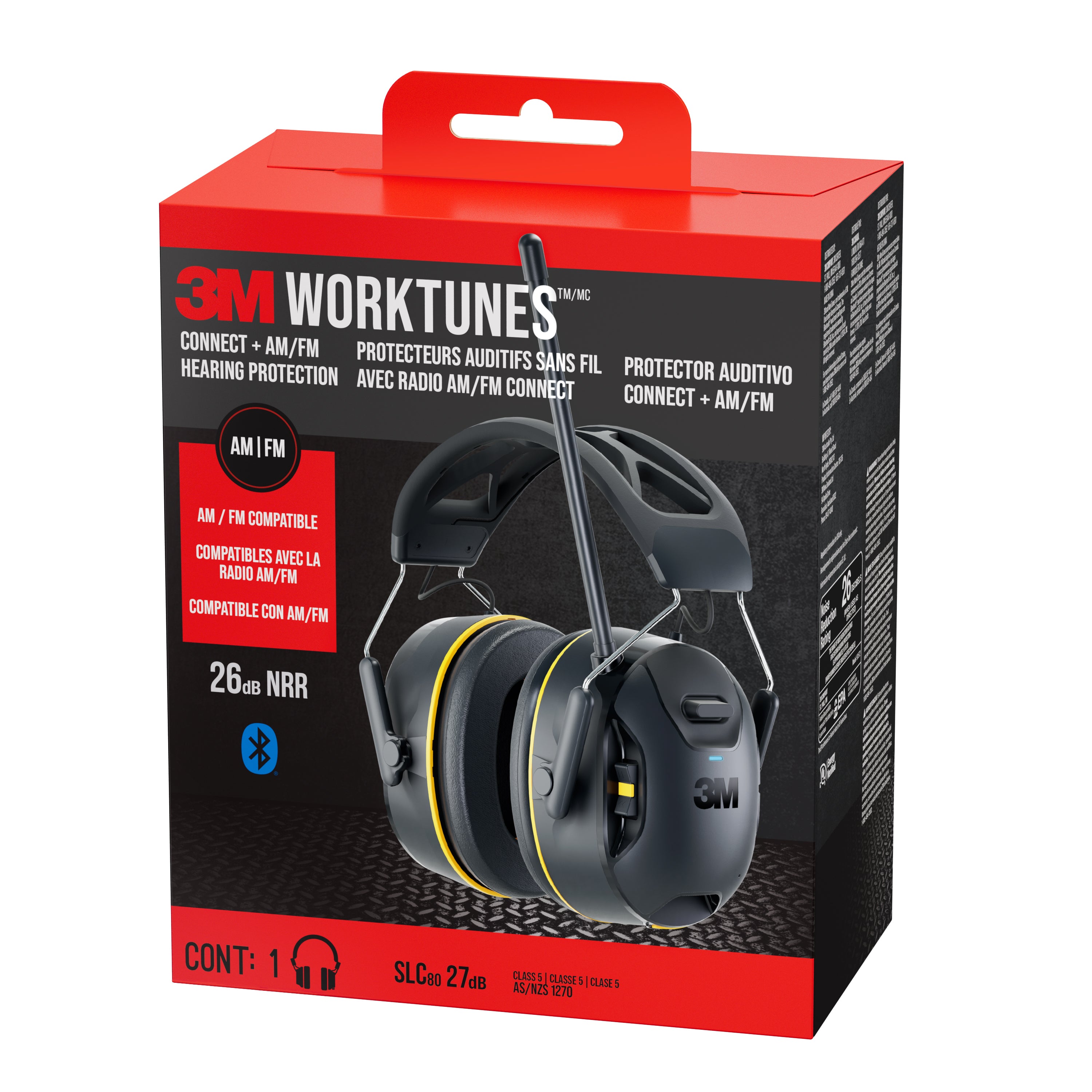 3M™ WorkTunes™ Connect + AM/FM Wireless Hearing Protector with Bluetooth® Technology, 90572-DC