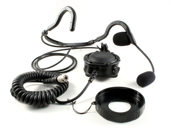 Motorola XTS Series compatible Headset System with Large body PTT, remote PTT, behind-the-head headset for Motorola XTS Series Radios. WB# WV4-10052 - First Source Wireless