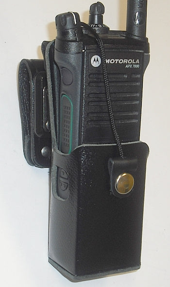 PMLN5326 Waveband Heavy Duty Leather Case For Motorola APX 7000 Series Radio WB#WV-2099B-C(This model clips on to any police or military utility belt) - First Source Wireless