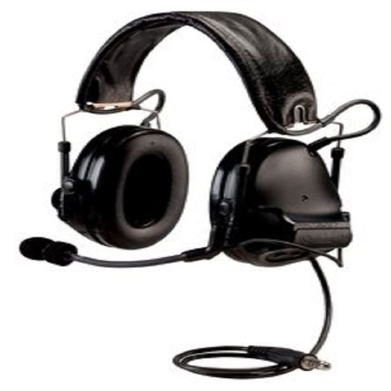 3M PELTOR ComTac ACH Communication Headset MT17H682FB-49 SV, Dual Comm, Single Downlead, Flexi Boom Mic, Black 1 EA/Case - First Source Wireless