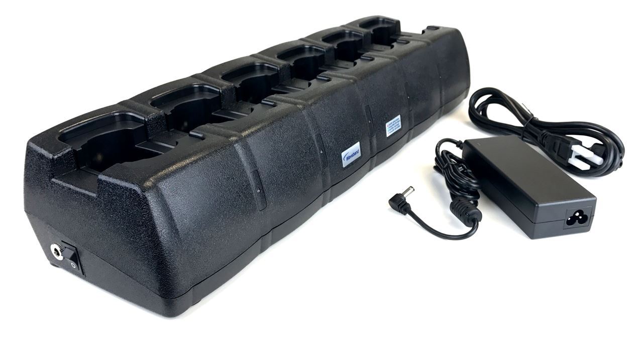 Six Station Ni-Mh & Ni-Cd battery chemistry Charger For Harris P7100 Series Radio. WB# WXTWC6M - First Source Wireless