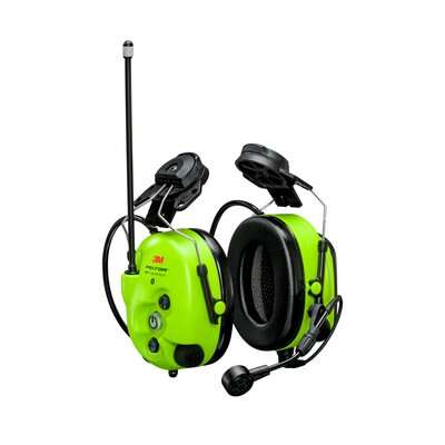 3M PELTOR WS LiteCom Pro III Headset MT73H7P3E4D10NA GB, Bright Yellow, Hard Hat Attached - First Source Wireless