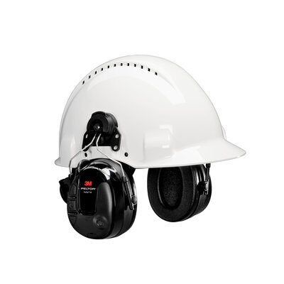 3M PELTOR ProTac III Headset, Black, Hard Hat Attached case of 10 units - First Source Wireless