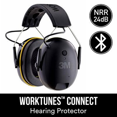 3M WorkTunes Connect Wireless Hearing Protector with Bluetooth Technology, 90543H1-DC-PS, 4/case - First Source Wireless