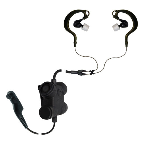 clarus-fx2-control-box-fixed-dual-in-ear-headset with motorola APX connector